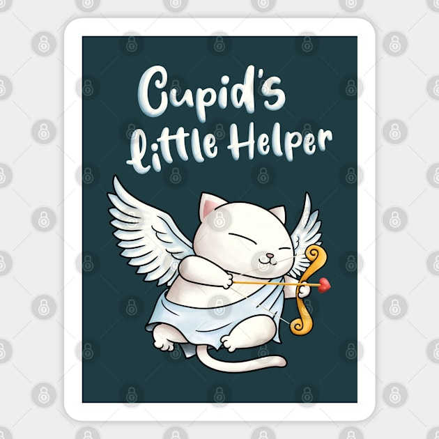 Cupid's Little Helper Cat Magnet by Takeda_Art